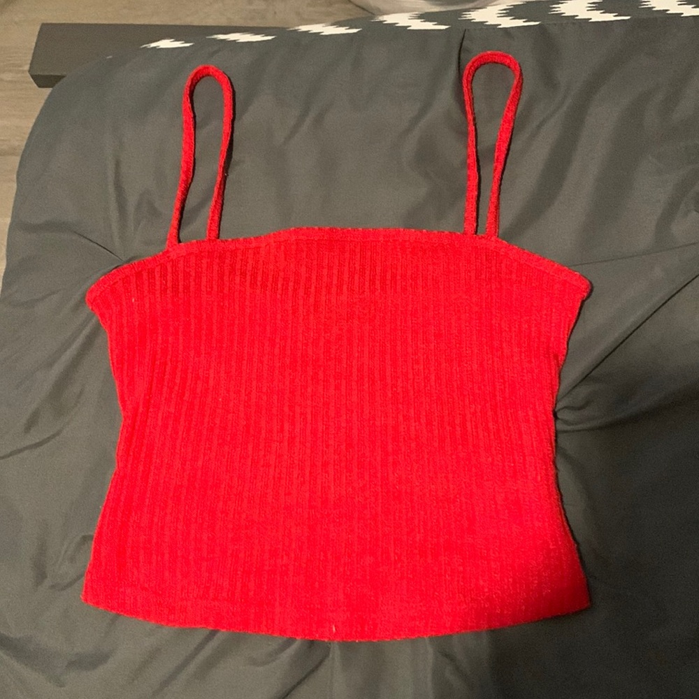 Red crop top